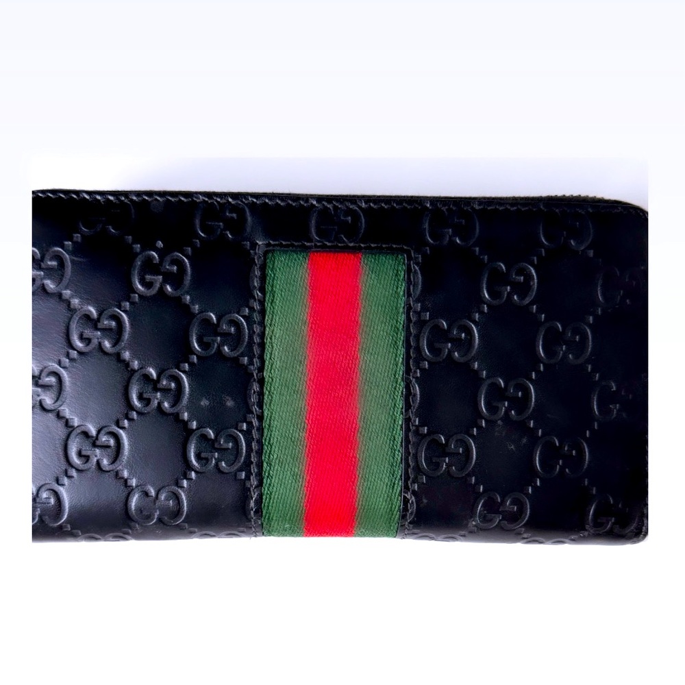 Gucci black leather Continental Wallet